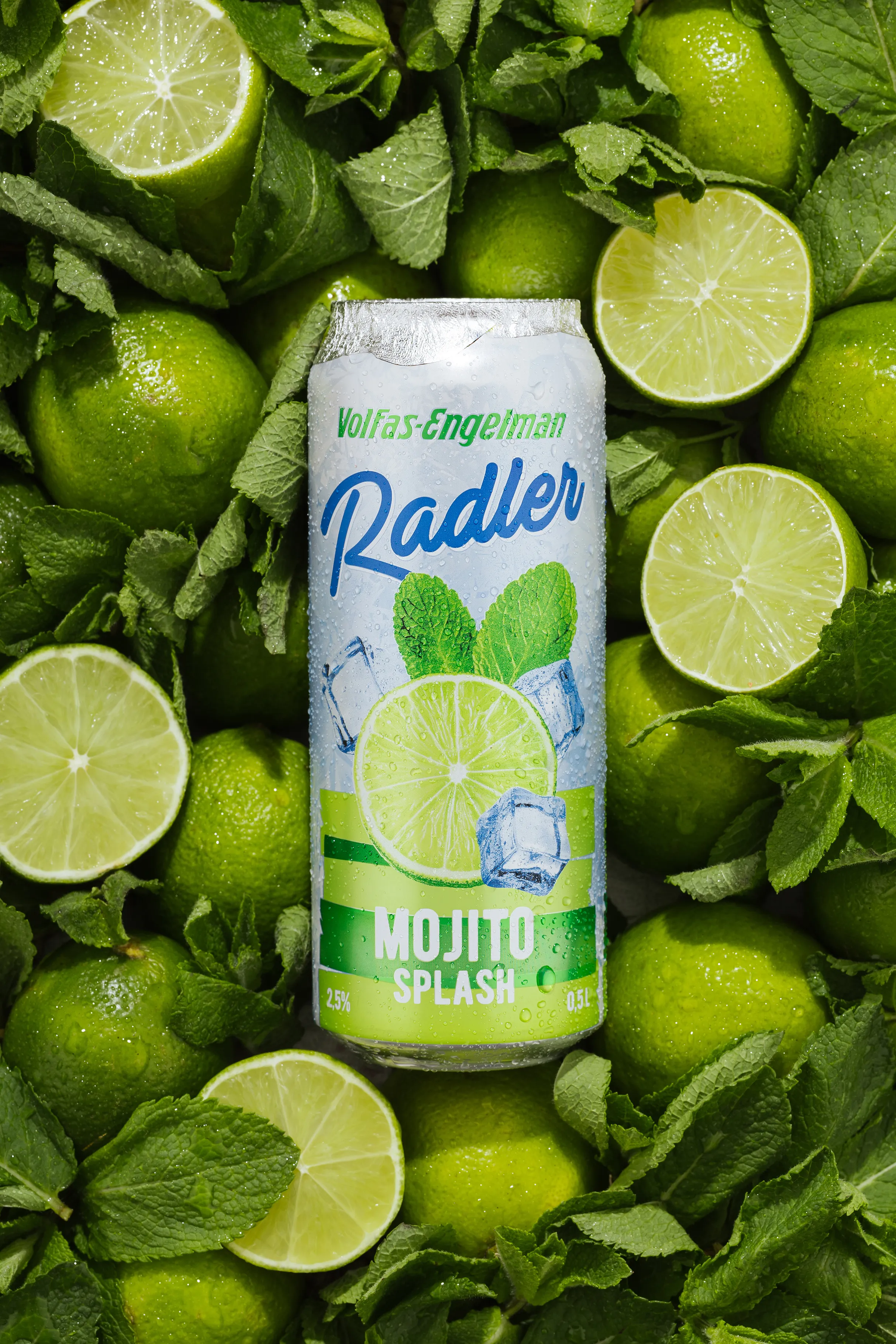 „Volfas Engelman Radler“ mohito skonio skardinė tarp laimų