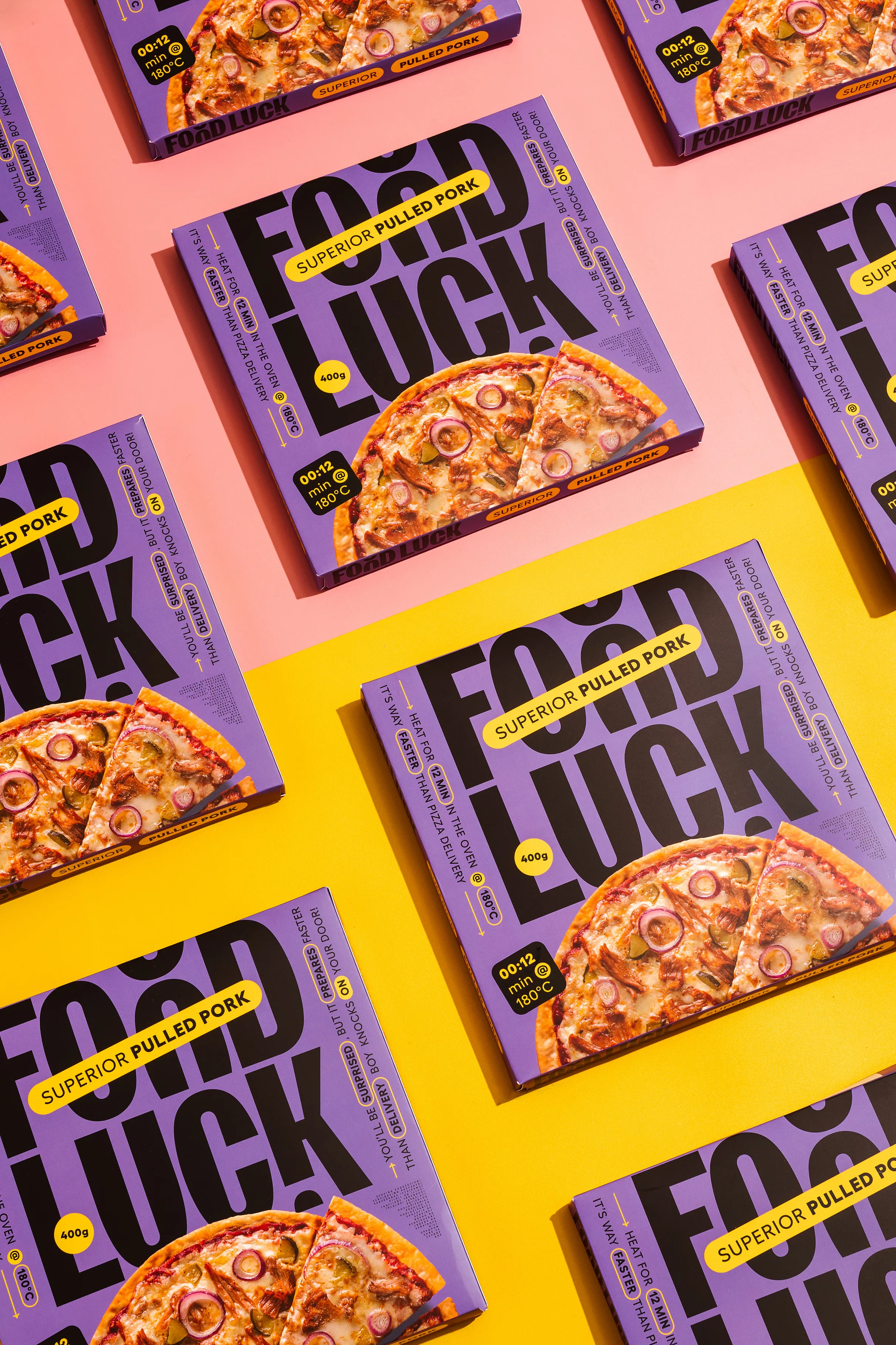 „Food Luck“ picų pakuotės violetinės spalvos raštu